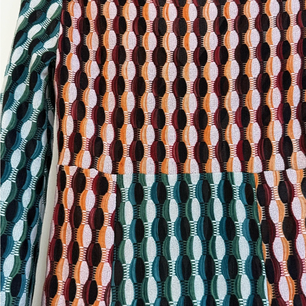 RIXO Phoebe Knit Dress Multicolor Long Sleeve Maxi Dress Size XS US 4 - Picture 7 of 11
